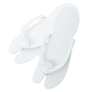 Foam Slippers- White (12 pairs)